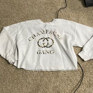 Champagne gang cropped crewneck